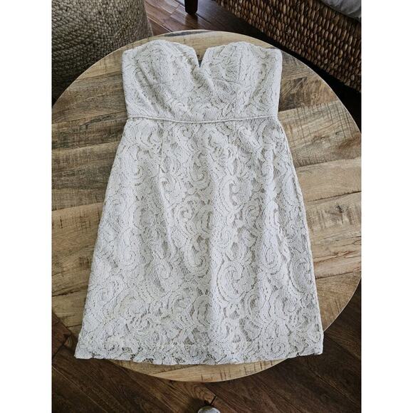 J. Crew Cathleen Sheath Lace Dress Strapless Size 2P Party Cocktail Bride - Picture 2 of 10